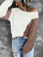 Wholesale Asymmetric Colorblock Knitted Sweater