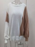 Wholesale Asymmetric Colorblock Knitted Sweater