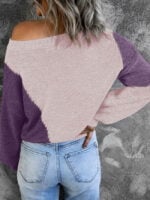 Wholesale Asymmetric Colorblock Knitted Sweater