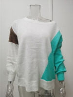 Wholesale Asymmetric Colorblock Knitted Sweater