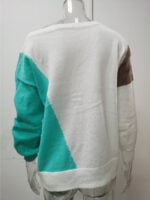 Wholesale Asymmetric Colorblock Knitted Sweater