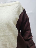 Wholesale Asymmetric Colorblock Pullover Knitted Sweater