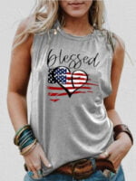 Wholesale BLESSED American Flag Letter Vest