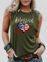 Wholesale BLESSED American Flag Letter Vest