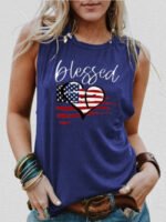 Wholesale BLESSED American Flag Letter Vest