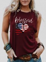 Wholesale BLESSED American Flag Letter Vest