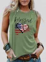 Wholesale BLESSED American Flag Letter Vest