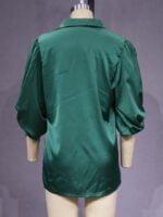 Balloon Sleeve Casual Satin Shirt