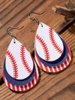 Baseball American Flag Print Earrings