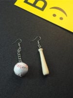 Wholesale Baseball Funny Asymmetric Earrings