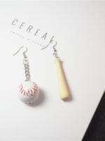 Wholesale Baseball Funny Asymmetric Earrings