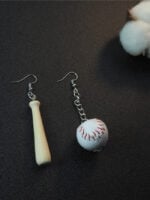 Wholesale Baseball Funny Asymmetric Earrings