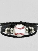 Wholesale Baseball Pattern Braided Bracelet