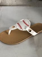 Baseball print thong casual slippers