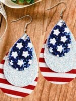 Baseball sequin leather earrings