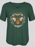 Bee Daisy Print V-Neck T-Shirt