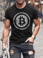 Wholesale Bitcoin stamp Print Short Sleeve T-Shirt