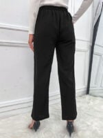 Black Buttoned Micro Flared Pants