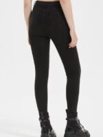 Black Shredded Stretch Slim Pants