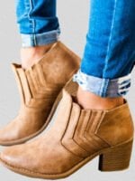 Wholesale Block Heel Slip-On Chelsea Ankle Boots