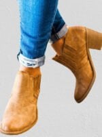 Wholesale Block Heel Slip-On Chelsea Ankle Boots