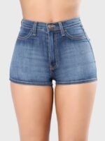 Blue Classic High Waist Denim Shorts