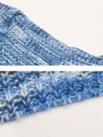 Blue gradient v-neck short knitted sweater