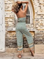 Bohemian suspender print jumpsuit