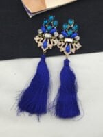 Boho Jeweled Tassel Long Earrings