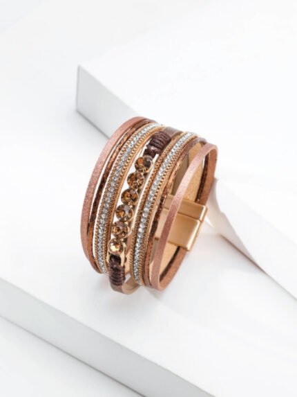 Boho Multilayer Glass Diamond Bracelet