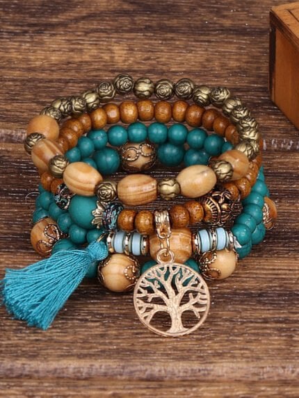 Boho Multilayered Stretch Beaded Bracelet