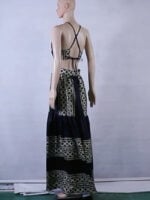 Wholesale Boho print halterneck open-back dress