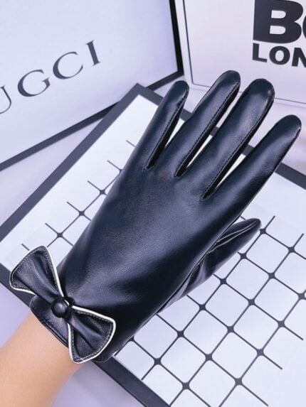 Bow Knot Fleece Windproof Gloves