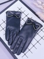 Bow Knot Fleece Windproof Gloves