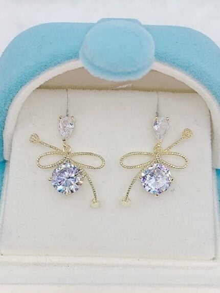 Bow Rhinestone Elegant Earrings