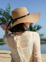 Bow Ribbon Big Brim Straw Hat