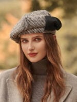 Bow retro art berets hat