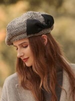 Bow retro art berets hat