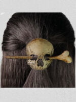 Wholesale Bronze Halloween Skull Handmade Hairpin