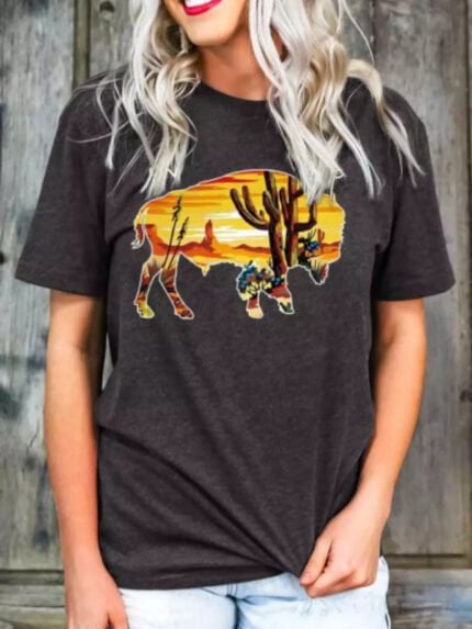 Buffalo Cactus Print T-shirt