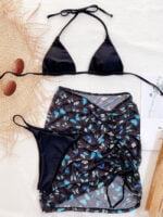 Wholesale Butterfly Print Bikini Three-Piece Swimsuit