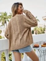 Button Front Cable Knit cardigan