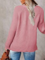 Wholesale Button Half V-neck Knitted Sweater