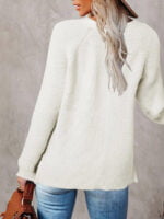 Wholesale Button Half V-neck Knitted Sweater