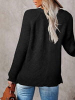 Wholesale Button Half V-neck Knitted Sweater