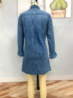 Button Lapel Slim Denim Dress