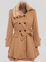 Button Lapel Slim Fit Long Sleeve Coat