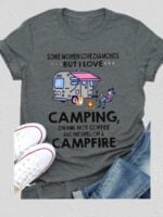 Wholesale CAMPING Letter Print Casual T-Shirt