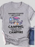 Wholesale CAMPING Letter Print Casual T-Shirt