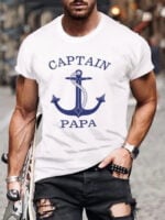 CAPTAIN Anchor Print Short Sleeve T-Shirt